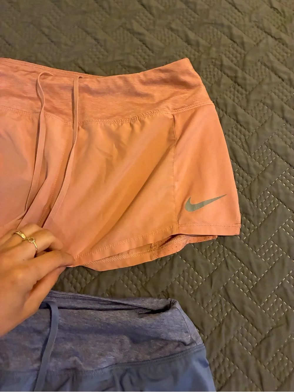 Nike Blue and Coral Dri-FIT Shorts Pair